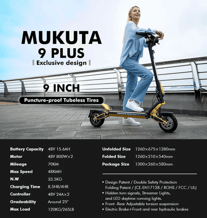 MUKUTA 9+    High-Tech Dual Motor Premium Electric Scooter