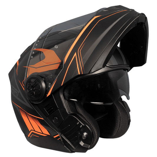 909 FLIP UP HELMET ORANGE / BLACK