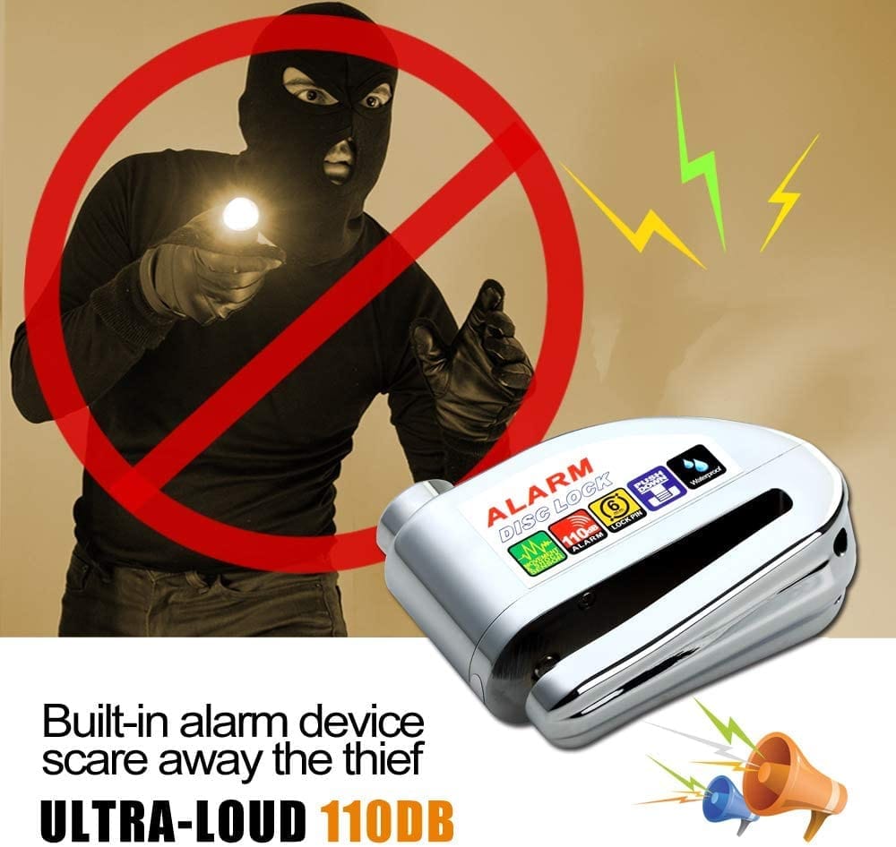 Disc lock alarm sale motorcycle