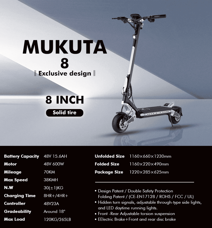 MUKUTA 8   High-Tech  Premium Electric Scooter